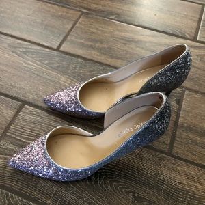 Garnet with Silver Fade Glitter Heels